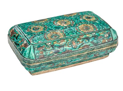 Lot 35 - Chinese Famille Verte Glazed Porcelain Box...