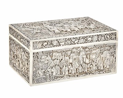 Lot 62 - Chinese Silver Box The rectangular form with a...