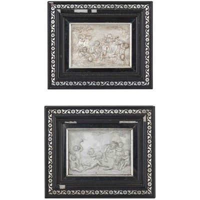 Lot 478 - Pair of Russian Silvered Relief Plaques in...
