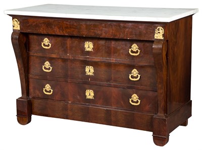 Lot 464 - Empire Mahogany and Gilt-Bronze Mounted Marble...