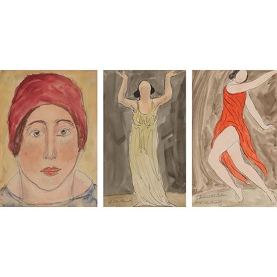 Lot 94 - Abraham Walkowitz American, 1878-1965 (i)...