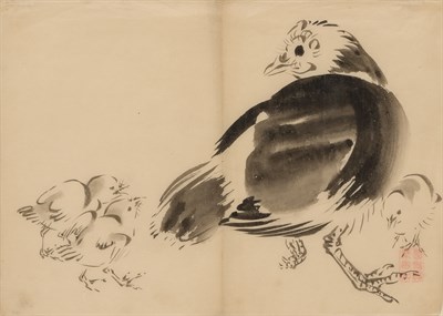 Lot 10 - Japanese School 20th Century Five: Hen and...