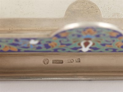 Lot 196 - Russian Silver and Champlevé Enamel Stand...