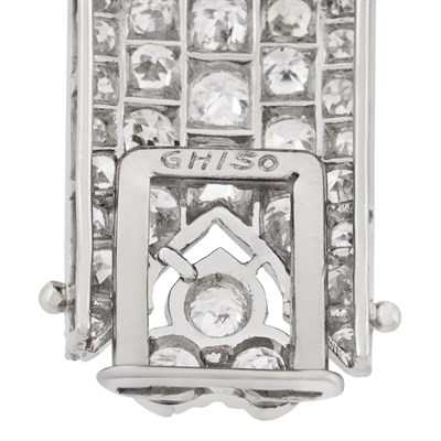 Lot 476 - Art Deco Platinum and Diamond Bracelet, Ghiso