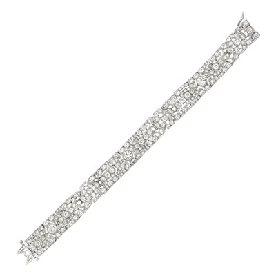 Lot 374 - Art Deco Platinum and Diamond Bracelet