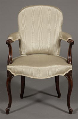 Lot 328 - George III Upholstered Mahogany Open Armchair...