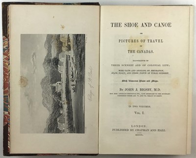 Lot 27 - BIGSBY, JOHN J. The Shoe and Canoe or Pictures...