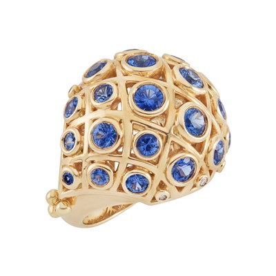 Lot 383 - Gold and Sapphire Ring, Temple St. Clair