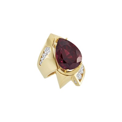 Lot 148 - Gold, Garnet and Diamond Ring, Trisko