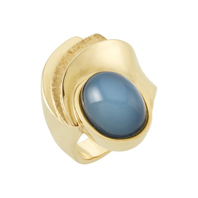 Lot 239 - Gold, Amethyst and Diamond Ring, Trisko and Gold and Blue Stone Ring