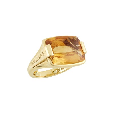 Lot 163 - Gold and Citrine 'Metropolis' Ring, Bulgari