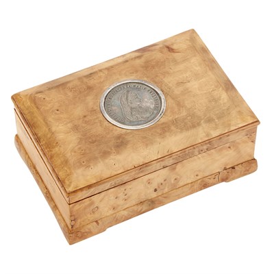 Lot 123 - Russian Silver-Mounted Wood Table Box Late...