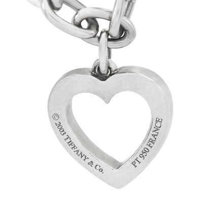 Lot 286 - Platinum and Diamond Heart Charm Bracelet, Tiffany & Co.