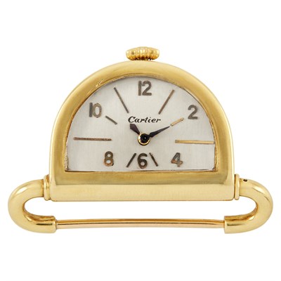Lot 317 - Gold Lapel-Watch, Cartier
