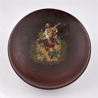 Lot 172 - Russian Lacquered Papier-Mâché Covered Box...