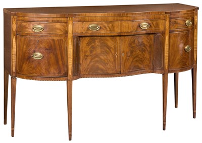 Lot 509 - Federal Inlaid Mahogany Serpentine Sideboard...