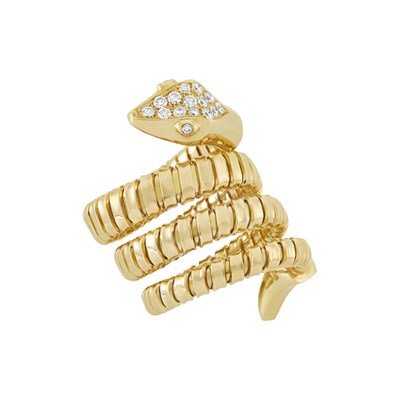 Lot 85 - Gold and Diamond Snake Ring