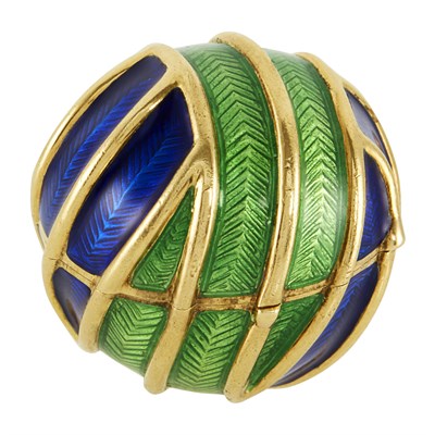 Lot 421 - Gold and Enamel Pill Box, Tiffany & Co.