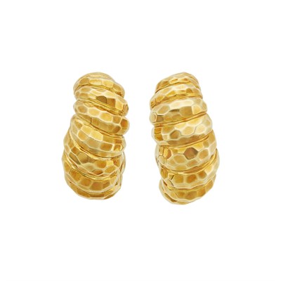 Lot 210 - Pair of Gold Hoop Earrings, Dunay