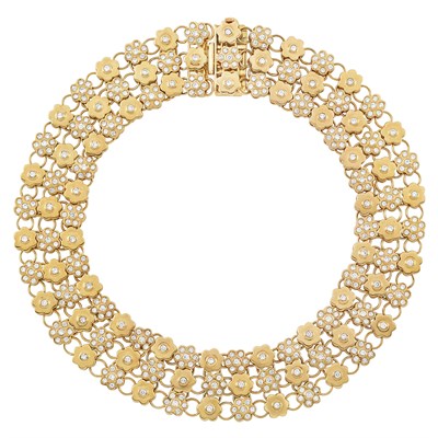 Lot 415 - Gold and Diamond Collar Necklace