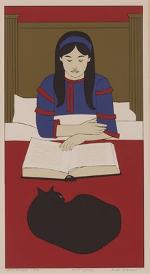 Lot 381 - Will Barnet CHILD READING-RED (S. 140) Color...