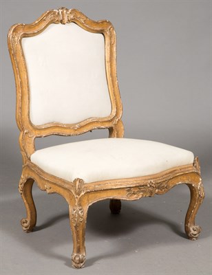 Lot 536 - Set of Four Louis XV Painted Low Side Chairs...