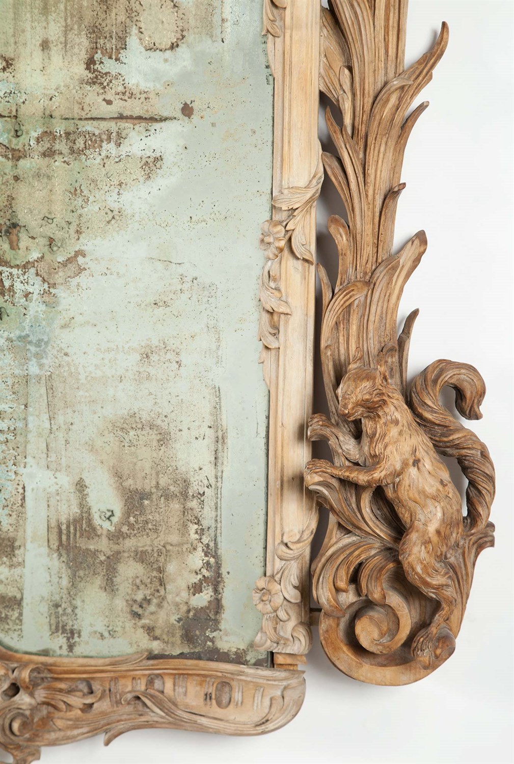 Lot 284 - Rococo Style Beechwood Mirror The rectangular...