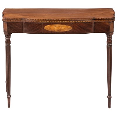 Lot 432 - Federal Mahogany and Figured Maple Fold-Over...