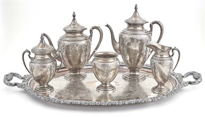 Lot 246 - Ellmore Sterling Silver Five-Piece Tea Service;...