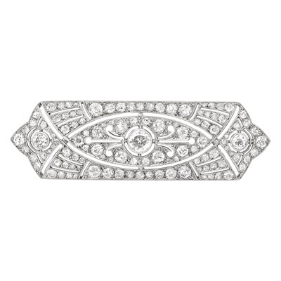 Lot 363 - Art Deco Platinum and Diamond Brooch