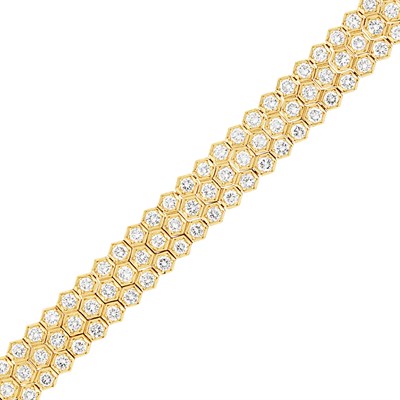 Lot 445 - Gold and Diamond Bracelet