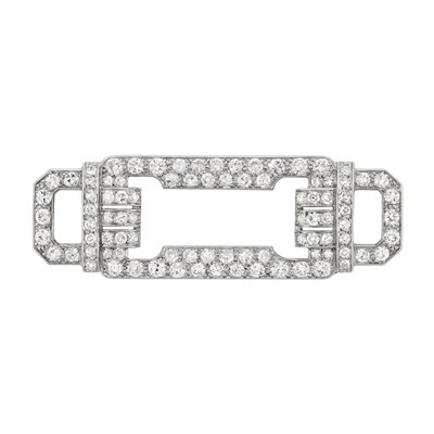 Lot 108 - Art Deco Platinum and Diamond Brooch, France