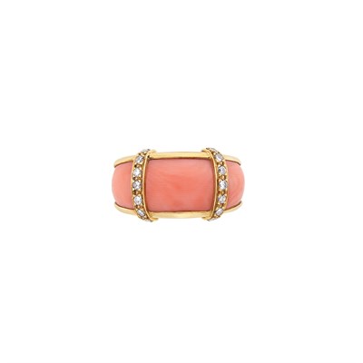 Lot 10 - Gold, Coral and Diamond Ring, Van Cleef & Arpels, France