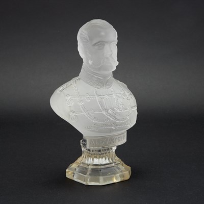 Lot 125 - Glass Bust of Emperor Alexander II Probably...