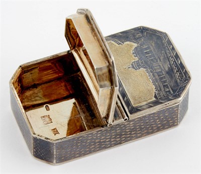 Lot 121 - Russian Silver-Gilt and Niello Stamp Box Maker'...