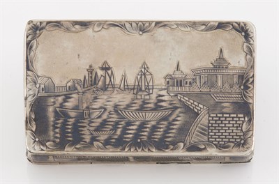 Lot 116 - Russian Silver-Gilt and Niello Snuff Box Maker'...
