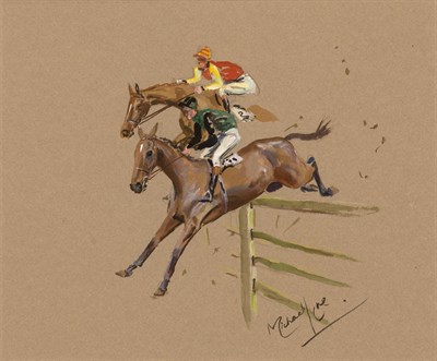 Lot 77 - Michael Lyne British, 1912-1989 Steeplechasers...