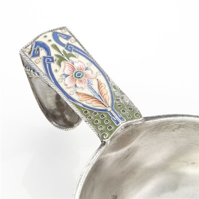 Lot 201 - Russian Gem-Set Silver-Gilt and Cloisonné...