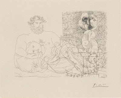 Lot 153 - Pablo Picasso LE REPOS DU SCULPTEUR ET LA...