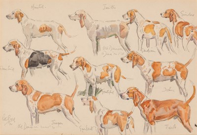 Lot 17 - Peter Biegel British, 1913-1989 Pack of Hounds,...