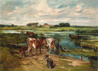 Lot 51 - John Emms British, 1843-1912 Herding the...