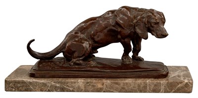 Lot 38 - After Antoine-Louis Barye Seated Basset Hound...