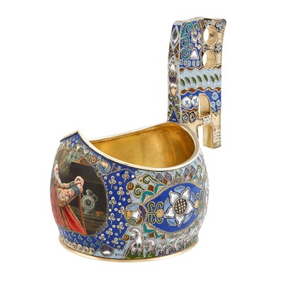Lot 208 - Fabergé Silver-Gilt, Cloisonné and En Plein...
