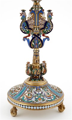 Lot 163 - Pair of Silver-Gilt and Cloisonné Enamel...
