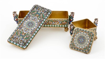 Lot 161 - Two Silver-Gilt and Cloisonné Enamel Covered...