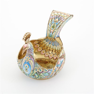 Lot 182 - Russian Style Silver-Gilt and Cloisonné Enamel...