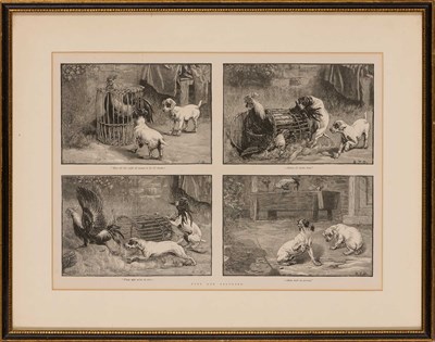 Lot 61 - Artist Unknown [TWO TERRIERS] Etching, signed...