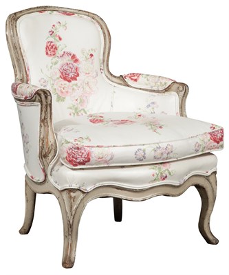 Lot 404 - Louis XV White-Painted Small Bergère Stamped...