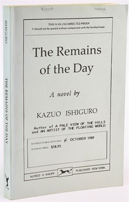 Lot 81 - ISHIGURO, KAZUO The Remains Of The Day. NY:...