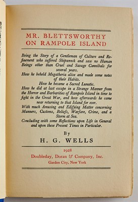 Lot 153 - WELLS, H. G. Three first American editions in...